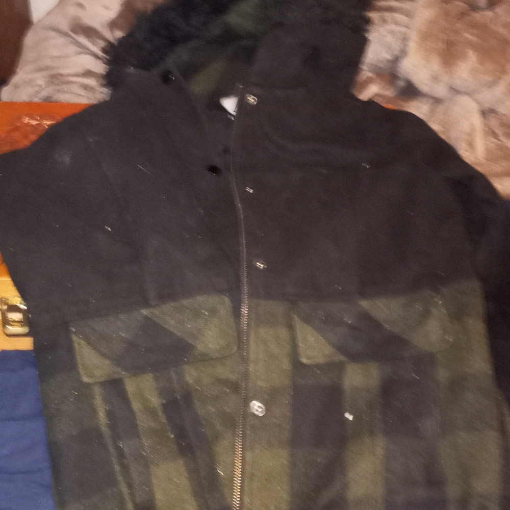 A&J Ladies Long Plaid Winter Coat